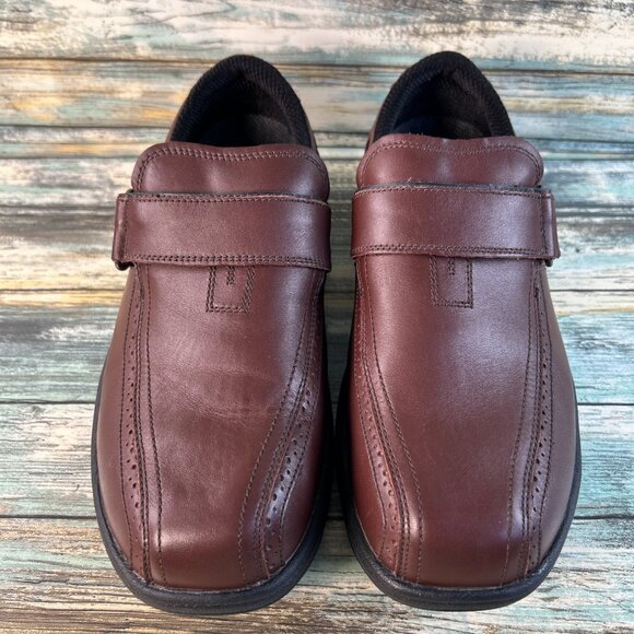 Orthofeet Lincoln Center Monk Strap Loafer Sz 9 Wide Brown Leather Comfort Shoes - Picture 4 of 12